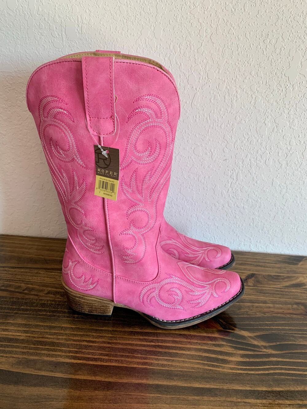 Roper Women's Riley Western Cowboy Boots Pink Size 7 New